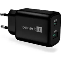 Connect IT Adaptateur de charge Wanderer2 GaN 1×USB-C + 1xUSB-A, 33W PD, NOIR