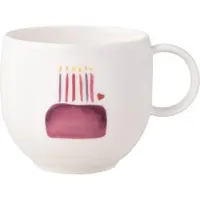 Villeroy & Boch Henkelbecher Happy Birthday With Love, Tasse, Blanc, Jaune, Violet