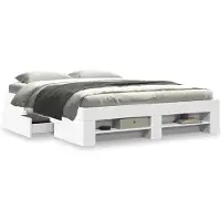 vidaXL Cadre de lit sans matelas Blanc 160x200 cm Bois composite