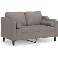vidaXL Canapé 2 places avec oreillers décoratifs taupe 120 cm tissu