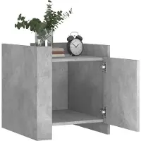 vidaXL Table de chevet gris béton 45x50x50 cm bois d’ingénierie