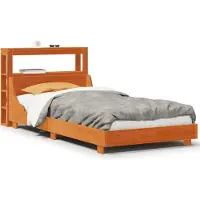 vidaXL Lit en bois massif sans matelas pin brun cireux 100x200