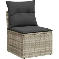 vidaXL Ensemble de salon de jardin 6 pièces avec coussins gris clair Poly rotin