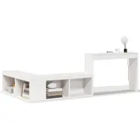 vidaXL Table de chevet avec bureau blanc bois de pin massif