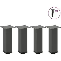 vidaXL Pieds de table basse 4 pcs. Anthracite 42-44 cm Acier