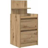 vidaXL Tables de chevet 2 tiroirs 2 pcs chêne artisanal 38x34x80 cm