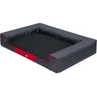 HOBBYDOG Coussin pour chien Lit pour chien Panier pour chien Canapé pour chien animal domestique Lavable - Victoria - 118 x 78 x 20 cm [Taille : XXL] - Gris avec Noir