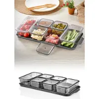 Hermia Concept , Khvltseffaf - Anthracite, Boîtes à provisions, Set de boîtes de rangement (13 pièces), Anthracite, verre, 19 x 37 x 6 cm