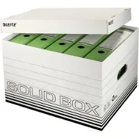 Leitz Caisses d'archivage et de transport Solid Box - L 6119 - en carton recyclé FSC - l. 346 x P 450 x H 305 mm - blanc - 10 pièces