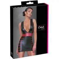 Cottelli Party - Robe moulante rayée (noir-rouge)