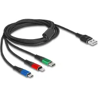 DeLOCK Câble de chargement USB 3 en 1 Delock Type-A vers Lightning / Micr