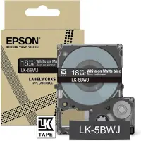 Epson LK-5BWJ Ruban d'étiquettes 1,8 cm noir sur blanc transfert thermique opaque