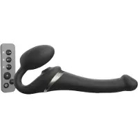 Strap-On-Me - vibromasseur strap-on à ondes d’air - silicone noir