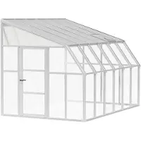 RION Serre plastique adossée Sun Room 46 blanche 384x258x266 cm
