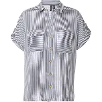 Vero Moda Chemisier 'VMBumpy' bleu nuit / blanc