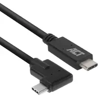ACT Câble de connexion USB 3.2 Gen1 C mâle (droit) - C mâle (coudé) 1 mètre AC7406