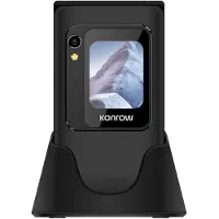 KONROW Senior Flip (4G - 2.8" - Avec Station de charge) Noir (2.80"), Téléphone portable à touches, Noir
