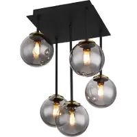 Globo Lighting Plafonnier noir Jorge Sphere Smoke Glass 5 lumières