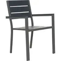 HOME DELUXE - chaise de jardin empilable MADERA - LxPxH : 56,6 x 57,5 x 85 cm - Quantité : 6 - Structure : anthracite, assise : gris clair I Chaise de camping Chaise de balcon Chaise de terrasse