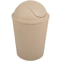 MSV Seau à cosmétiques Poubelle à couvercle basculant 5,5 litres plastique beige