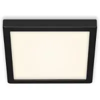 Briloner Plafonnier LED LEUCHTEN FIRE BLACK, 21 W, 2000 lm, IP20, noir-blanc, métal-plastique, 30 x 30 x 3,2 cm