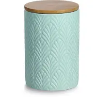 Zeller Pot en céramique avec couvercle en bambou, 720 ml