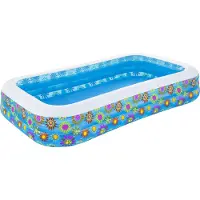 Bestway Aquarium Rectangular Inflatable Pool 305x183x56 Cm Bleu 1161L