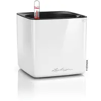 Lechuza Cube Glossy 14 - 14x14x14 Cm - Kit Complet, Blanc Ultra Brillant