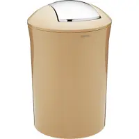 Spirella Design Seau à cosmétiques 10.16876 "Sydney" avec couvercle basculant 5 litres (ØxH) : 19 x 30 cm Beige
