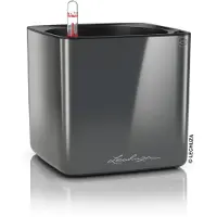Lechuza Cube Glossy 16 - 16x16x16 Cm - Kit Complet, Anthracite Ultra Brillant