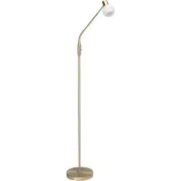 Brilliant Lampe sur pied Philo | lampe sur pied décorative | métal/verre | laiton/blanc | tête pivotante | 1x E14 max. 25 W