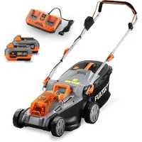 FUXTEC Tondeuse à gazon sans fil 40V FX-E2RM43SET - 43cm de largeur de coupe | 17Kg | 2x20V | Démarrage électrique |40L de bac de ramassage | 2,5-7,5cm de hauteur de coupe | 120min de temps de charge