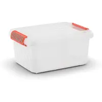 Kis K Latch Box Boîte de rangement Rectangulaire Orange, Transparent