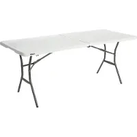 Lifetime Table pliante en plastique, table de fête pour le jardin blanc 182 x 76 x 74 cm (l x p x h)