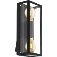 Eglo 98273 ALAMONTE 1 E27 Applique murale/plafonnier d'extérieur clair noir IP44