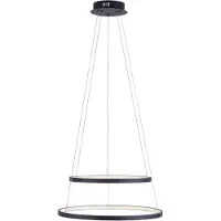 JUST LIGHT Suspension LED, intensité lumineuse variable, anneaux, anthracite, alu, D 50 cm