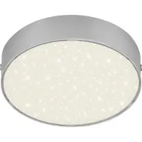 Briloner Plafonnier LED LEUCHTEN FLAME STAR, 11 W, 1000 lm, IP20, couleur argent, métal-plastique, Ø 15,7 cm