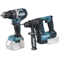 Makita DLX 2278 Kit combiné sans fil Brushless + perceuse-visseuse à percussion DHP 484 54 Nm + DHR 171 Marteau perforateur 1,2 J Solo - sans batterie, sans chargeur