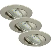 Briloner Lampe LED encastrée LEUCHTEN ATTACH DIM, 6,5 W, 570 lm, IP23, nickel mat, plastique, intensité lumineuse variable, set de 3, Ø 8,2 cm