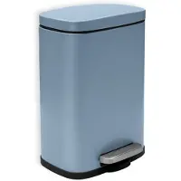 Spirella poubelle cosmétique 5 litres en inox avec abaissement automatique et seau intérieur "Akira" poubelle de salle de bain Softclose poubelle bleue mate