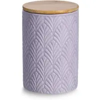 Zeller Pot en céramique avec couvercle en bambou, 720 ml