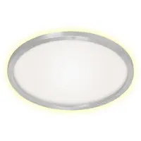 Briloner Plafonnier LED, rétroéclairage, argenté, rond, D 42,5 cm
