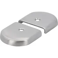 Siro Embout pour portemanteau Aton largeur 39 mm, hauteur 40 mm, inox brossé