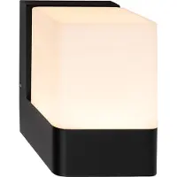 Telefunken Lampe LED murale, protection contre les éclaboussures, on/off via interrupteur mural, noir, dimensions : 11,5 x 11 x 8 cm