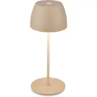 Briloner Serina Mini lampe de table LED lampe de chevet sans fil IP44, à intensité variable, tactile, anti-éclaboussures, sans fil, beige, Ø8 x 20 cm