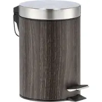 Zeller Poubelle à pédale, poubelle, poubelle idéale pour la salle de bain ou la cuisine 3 l, décor noyer, métal