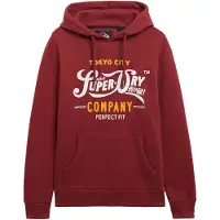Superdry pour homme. M2014358A Sweat à capuche Perfect FIT Script bordeaux (XXL), Casuel, Coton