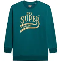 Superdry Femme Robe-sweat à Logo Métallisé Luxe Vert et Or, Taille: 34-36 Taille: 34-36