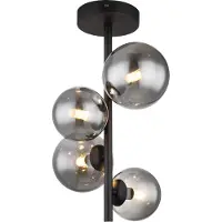 Globo Lighting Plafonnier en métal noir mat, 4x G9 LED
