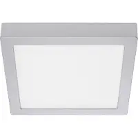 Briloner Lampe LED à poser LEUCHTEN FIRE, 16,5 W, 1600 lm, IP20, chrome mat, métal-plastique, 22,5 x 22,5 x 3,2 cm